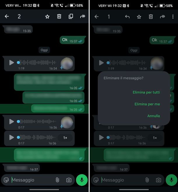 Eliminar los mensajes recibidos en WhatsApp