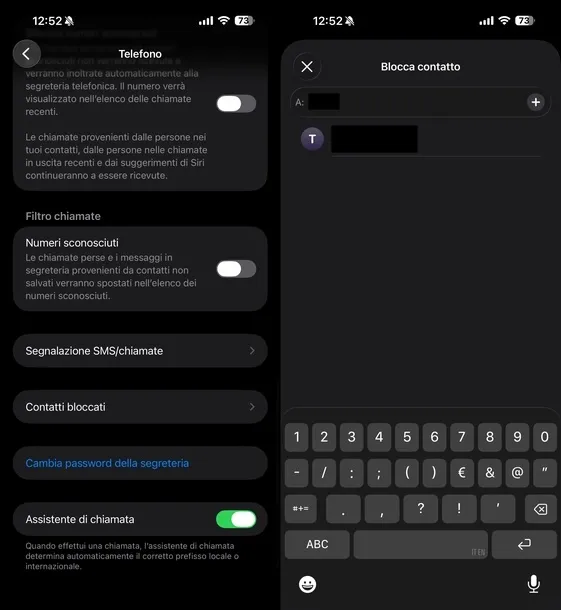 Bloquear manualmente un número de iOS específico