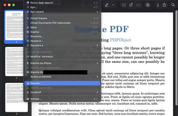 Reducir el tamaño del archivo PDF Vista previa macOS