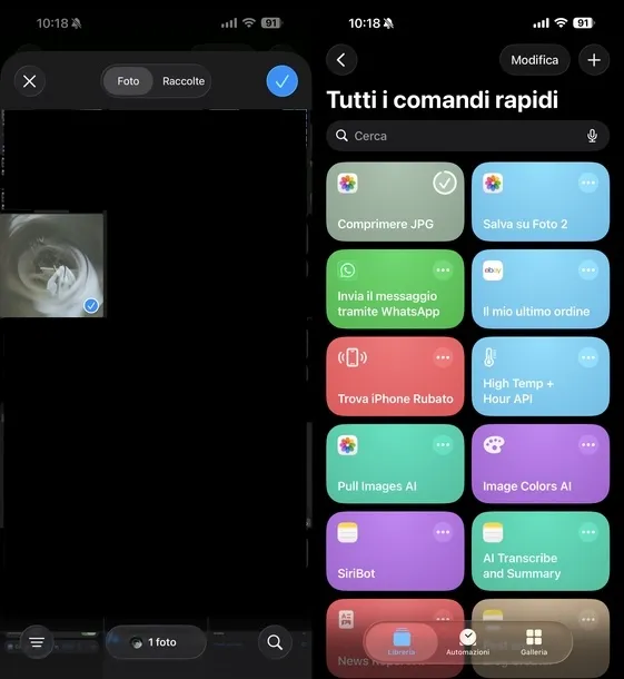 Reducir el tamaño del archivo JPG Atajos de iOS