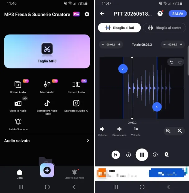 Cortar música, cortador de MP3.
