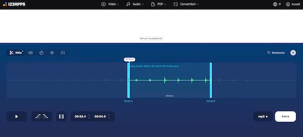 Cortador de audio de 123apps