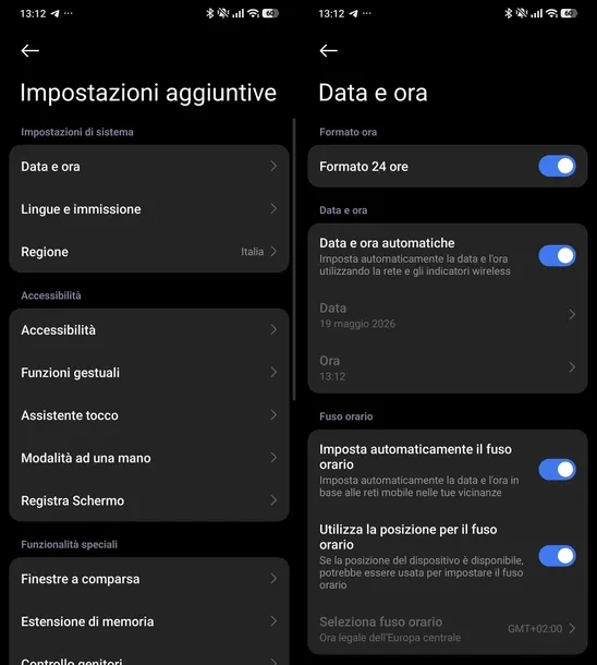 Verifique la fecha y hora de Android